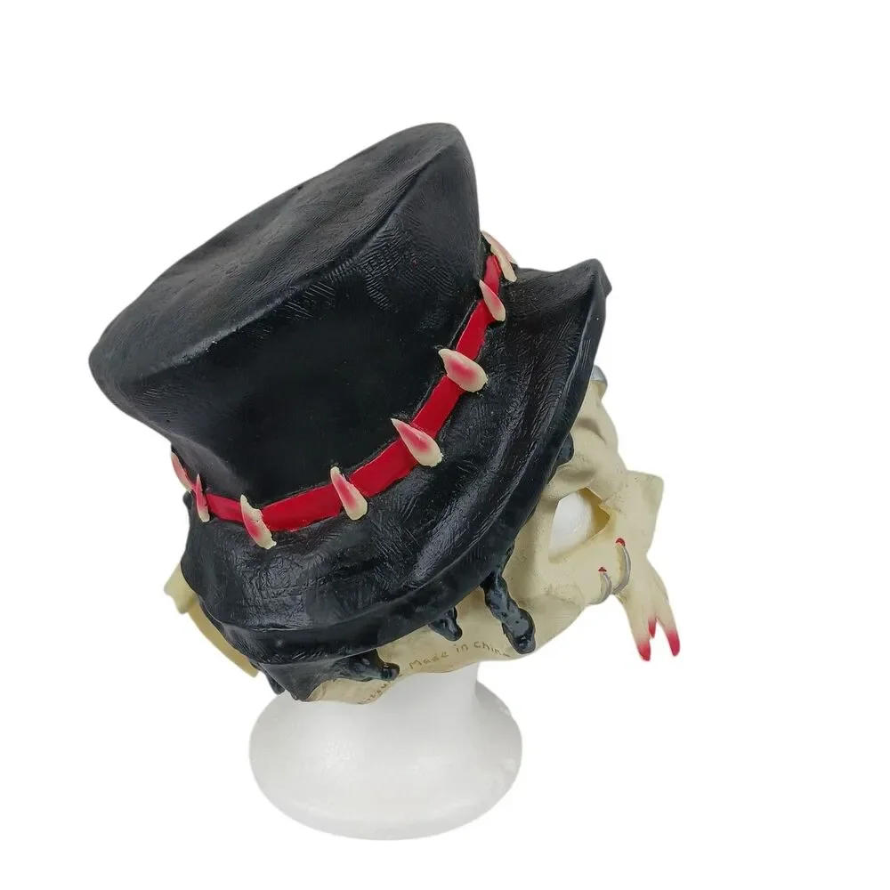 Vintage Deluxe 2005 Group Halloween Latex Top Hat Voodoo Skull Costume Mask